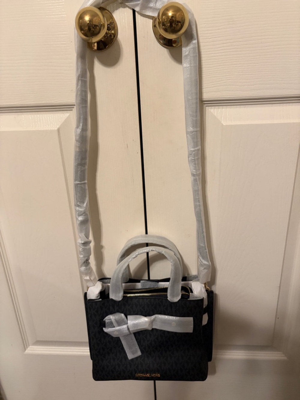 Michael Kors Black MK Logo Crossbody Satchel